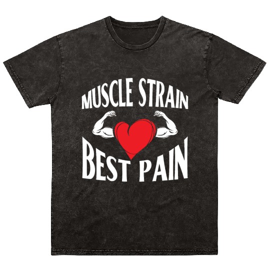 Muscle Strain Fitness Gym Pain Bodybuilding Mineral Wash T Shirts