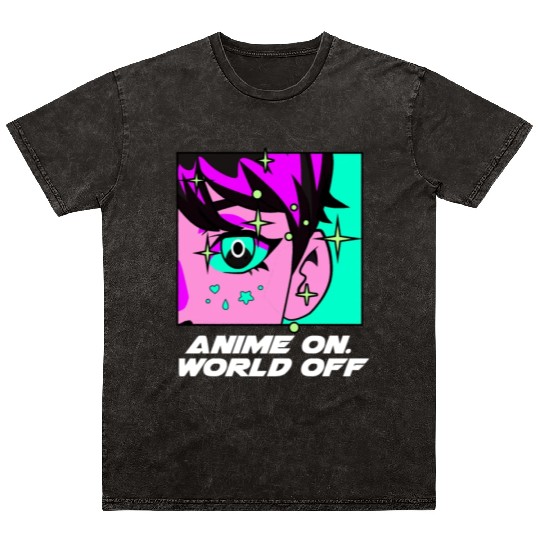 Anime On World Off Funny Japanese Humor Japan Anim Mineral Wash T Shirts