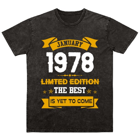 January 1978 Birthday Surprise Mineral Wash T Shirts