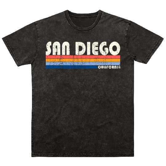 Vintage 70S 80S Style San Diego Ca Mineral Wash T Shirts