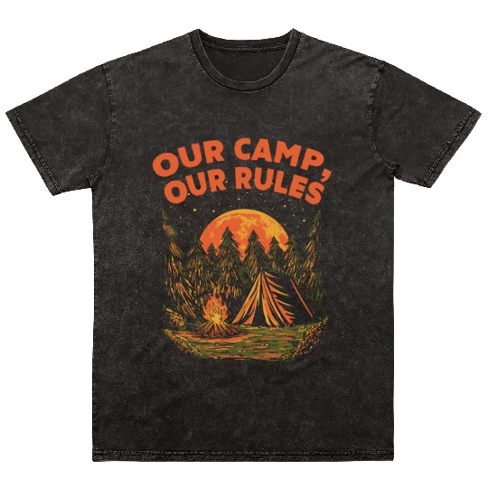 Our Camp Our Rules Summer Wildlife Tropical Outdoo Mineral Wash T Shirts