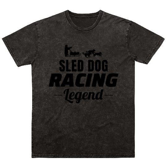 Husky Sledding Sled Dog Racing Alaskan Racers Mineral Wash T Shirts