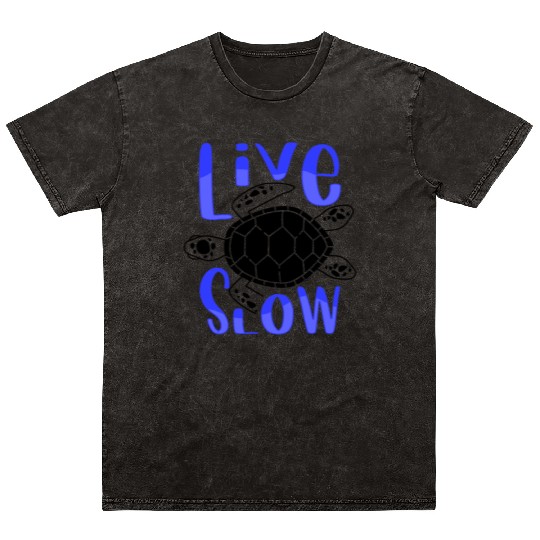 Relax and Live Slow Sea Turtle Beachy Vacation Mineral Wash T Shirts