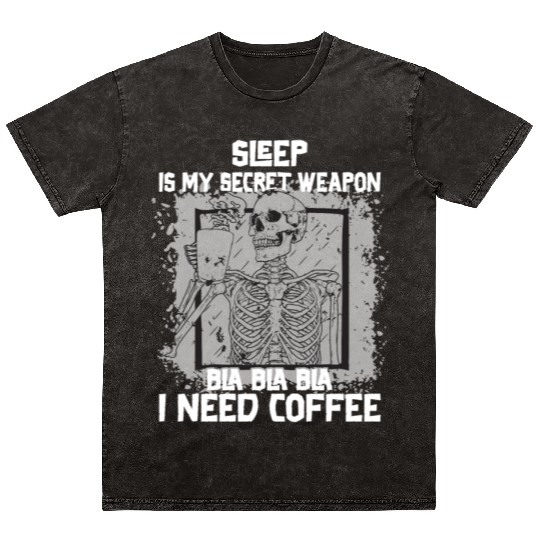 Skeleton Drinking Coffee Medical Student Mineral Wash T Shirts
