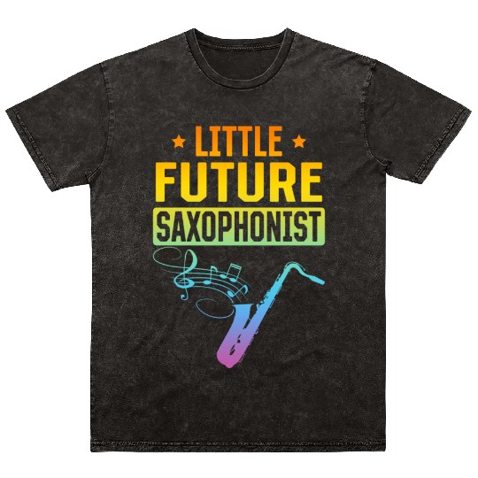 Little Future Saxophonist - Newborn Saxophone Musi Mineral Wash T Shirts