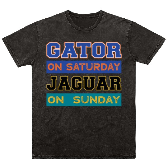 Gator On Saturday Jaguar On Sunday Jacksonville Fo Mineral Wash T Shirts