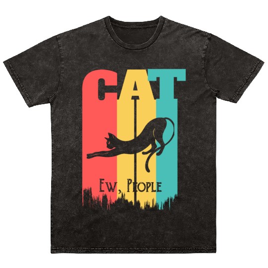 Vintage Ew People Cute Cat Lover Mineral Wash T Shirts