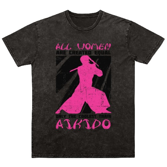 Aikido Women Japan Taekwondo Karate Martial Arts Mineral Wash T Shirts