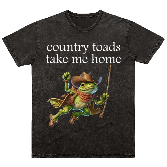 Cowboy Frog,country toads take me home Mineral Wash T Shirts