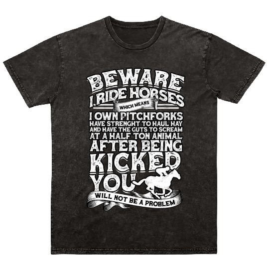 Horse Racing Equestrian Horseback Horse Racer Mineral Wash T Shirts