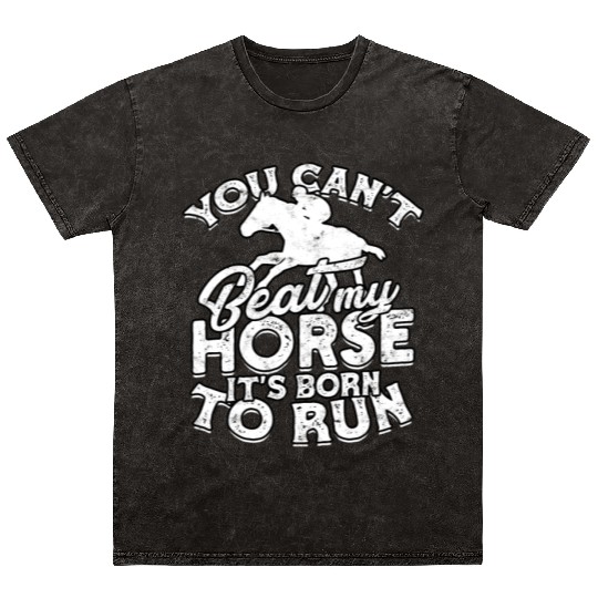 Horse Racing Equestrian Horseback Horse Racer Mineral Wash T Shirts