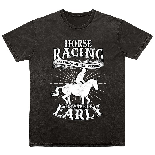 Horse Racing Equestrian Horseback Horse Racer Mineral Wash T Shirts