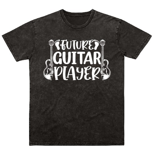 Baby Guitarist Future Guitar Player Newborn Guitar Mineral Wash T Shirts