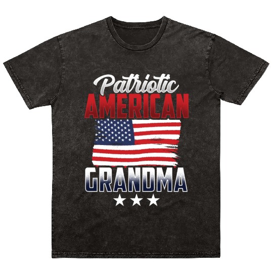 Patriotic American Grandma US Patriot USA Mineral Wash T Shirts