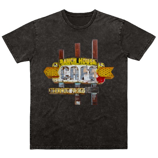 Ranch House Cafe Sign Route 66 Neon Tucumcari NM Mineral Wash T Shirts