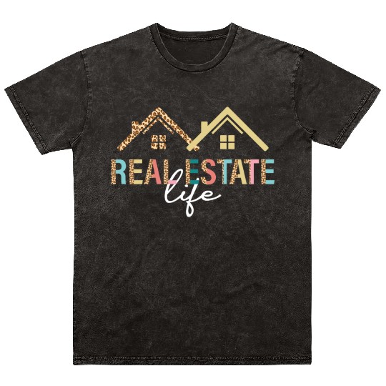 Leopard Real Estate Life Agent Realtor Investor Ho Mineral Wash T Shirts