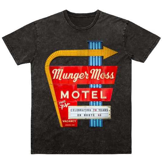 Munger Moss Motel Sign Route 66 Lebanon MO Mineral Wash T Shirts