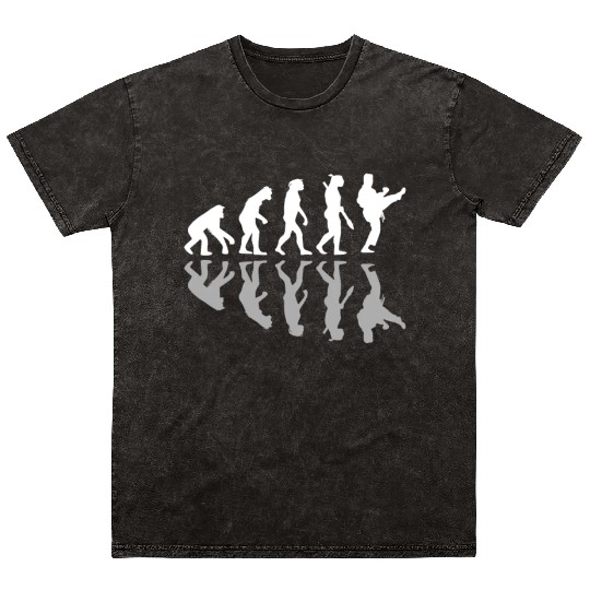 Human Evolution Karate Martial Arts Lover MMA Mineral Wash T Shirts