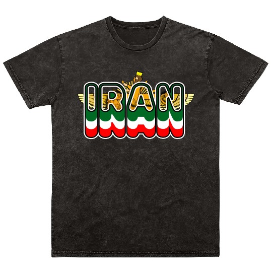 Iran Lion Sun Farvahar Mineral Wash T Shirts