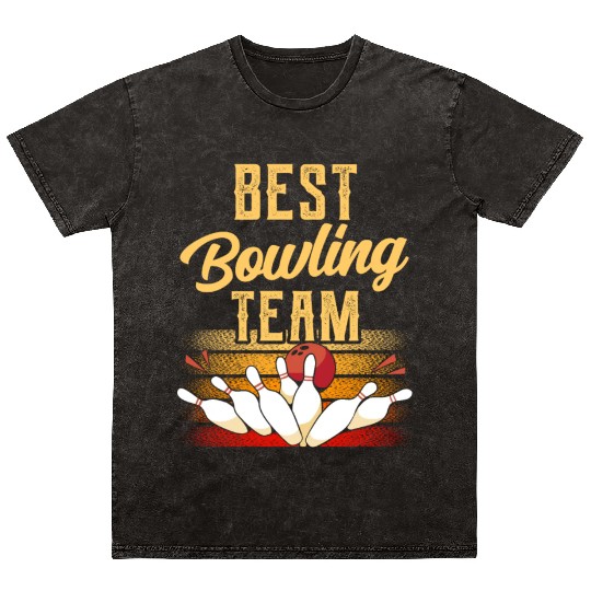 Best Bowling Team Hobby Bowler Crew Mineral Wash T Shirts