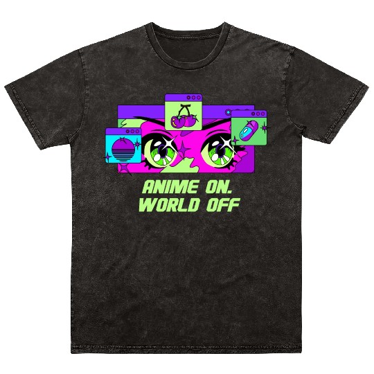 Anime On World Off Funny Japanese Humor Japan Anim Mineral Wash T Shirts