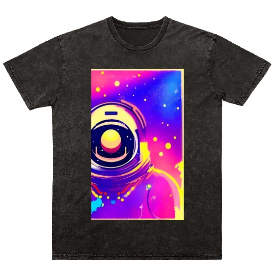 Astronaut neon colors Mineral Wash T Shirts