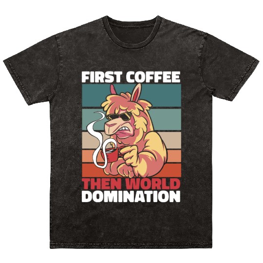 Alpaca Alpaka Coffee Sunglasses Mineral Wash T Shirts