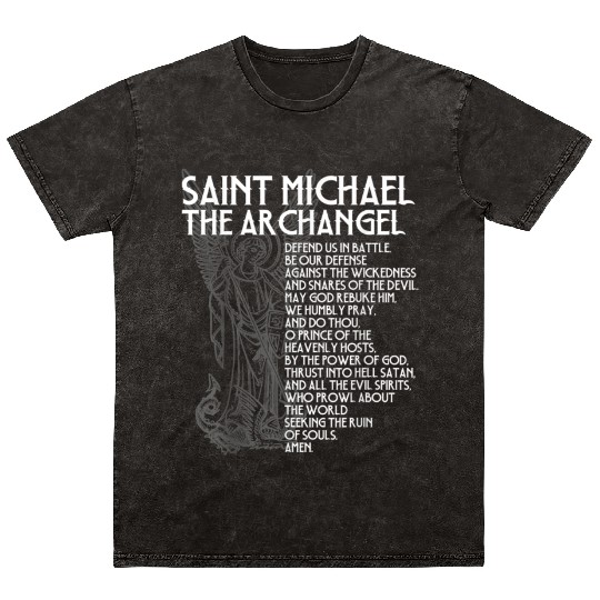 Saint Michael the Archangel Prayer Catholic Tradit Mineral Wash T Shirts