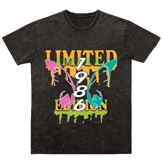 1986 Born Limited Edition Butterfly Gift Mineral Wash T Shirts