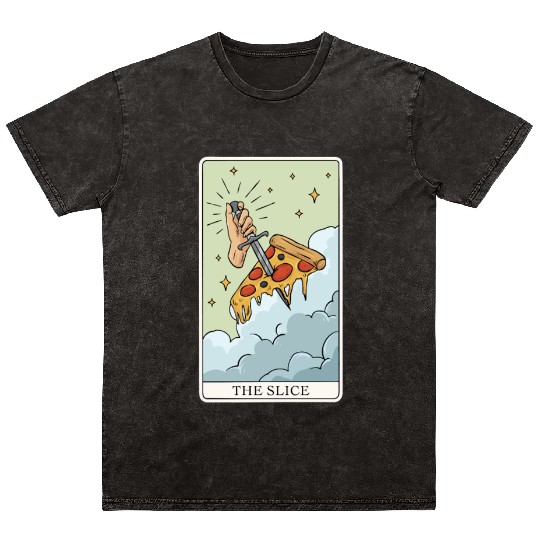 Pizza Tarot Card "The Slice" for a Tarot Reader Mineral Wash T Shirts
