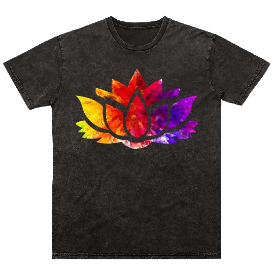 Rainbow Blossom: A Vibrant and Colorful Flower Mineral Wash T Shirts
