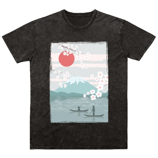 Cherry Blossom Fuji Cherry Tree Japan Mineral Wash T Shirts
