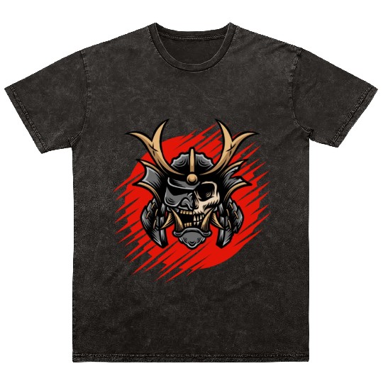Bushido kabuki samurai japan graphic devil mask Mineral Wash T Shirts