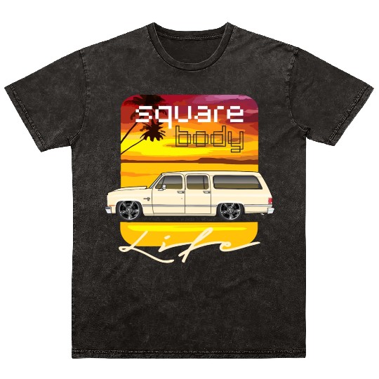 square Santa Fe Tan Mineral Wash T Shirts