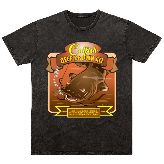 Catfish Deep Brown Ale Mineral Wash T Shirts