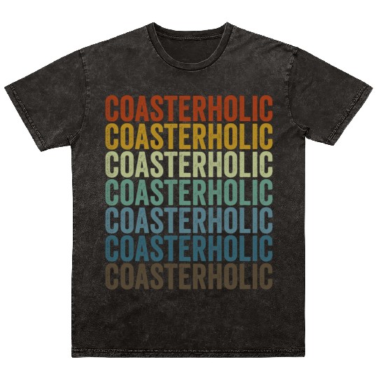 Coasterholic Roller Coaster Lover Mineral Wash T Shirts