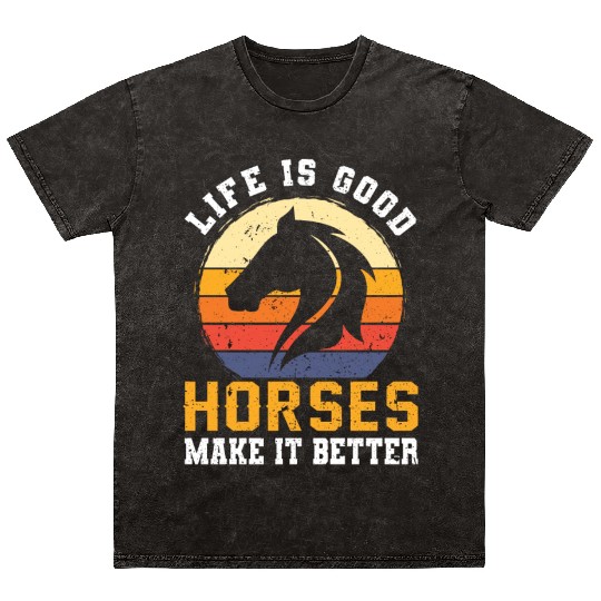 Cool Retro Vintage Horse Pony Hanoverian Gift Mineral Wash T Shirts