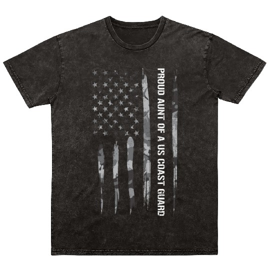 Proud Aunt Of A Us Coast Guard Mineral Wash T Shirts