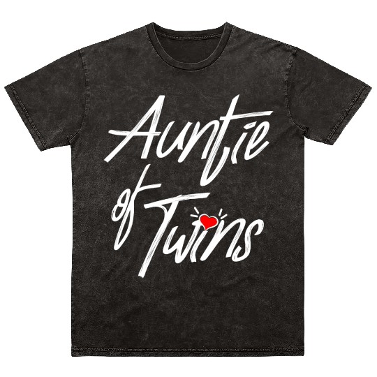 Auntie of Twins Newborn Baby Reveal Twin Mineral Wash T Shirts