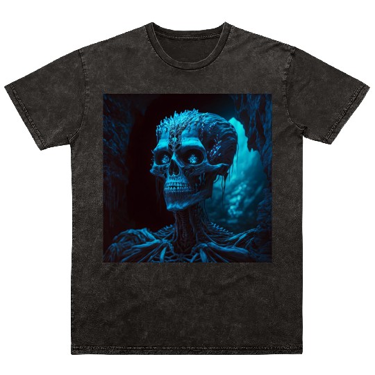 Glamour shot of a skeletal dark witch Mineral Wash T Shirts