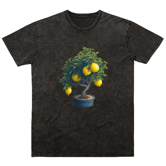 Lemon Bonsai Tree Mineral Wash T Shirts