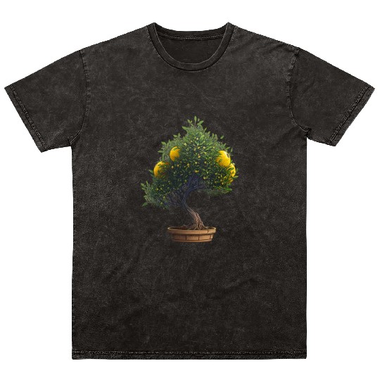 Lemon Bonsai Tree Mineral Wash T Shirts