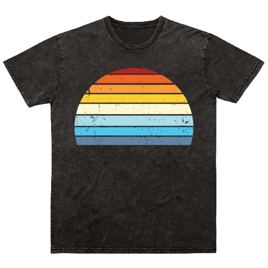 Vintage Distressed Retro Sunset | Red Yellow Blue Mineral Wash T Shirts