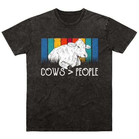 Cows > People Lover Farm Animals Cow Mineral Wash T Shirts