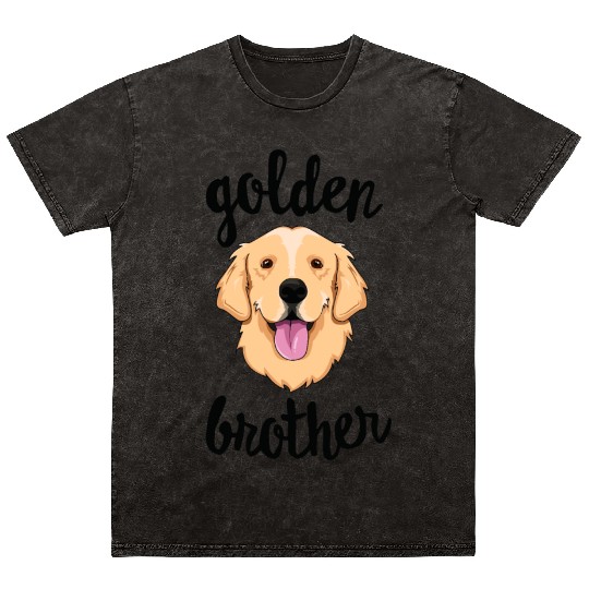 Golden Retriever Brother Sibling Family Dog Mineral Wash T Shirts