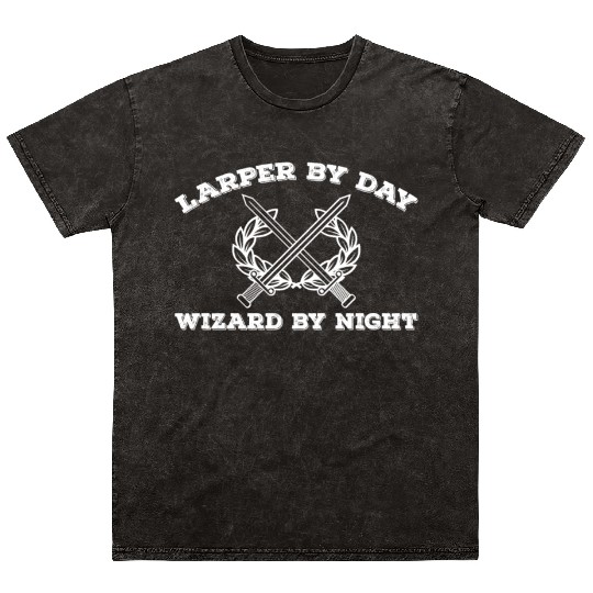 Larper By Day Wizard By Night Mineral Wash T Shirts