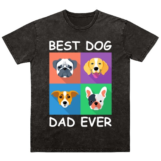 Best Dog Dad Ever Mineral Wash T Shirts