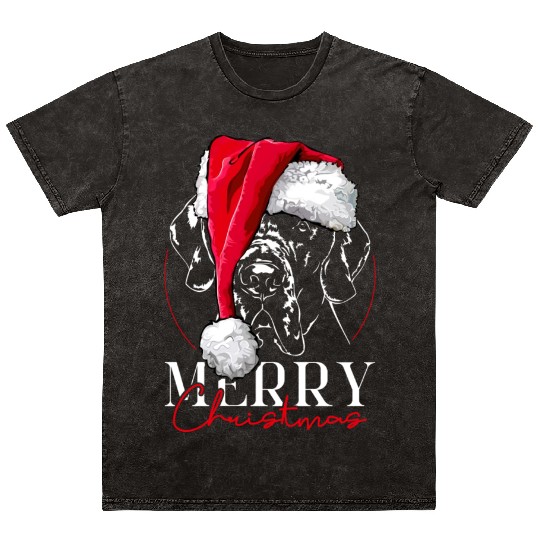 Santa Great Dane Dog Christmas Wilsigns Mineral Wash T Shirts