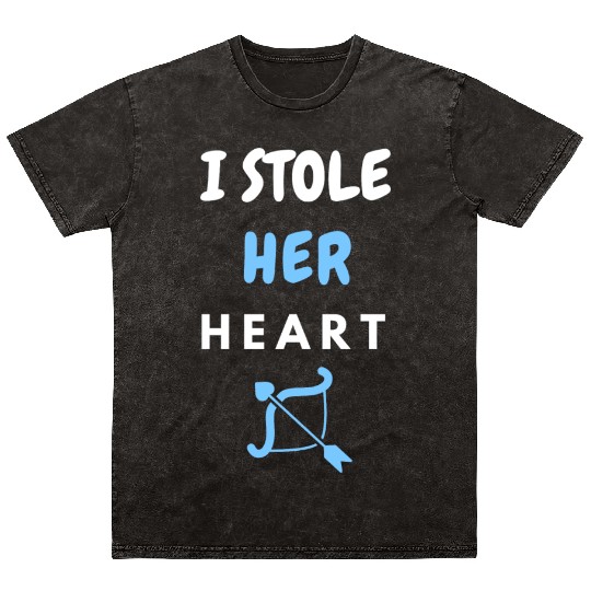 I stole Her Heart, His and hers , valentines day Mineral Wash T Shirts