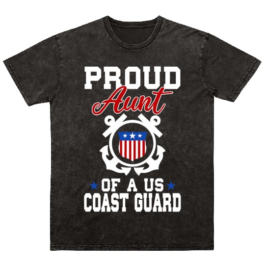 Proud US Coast Guard Aunt Mineral Wash T Shirts